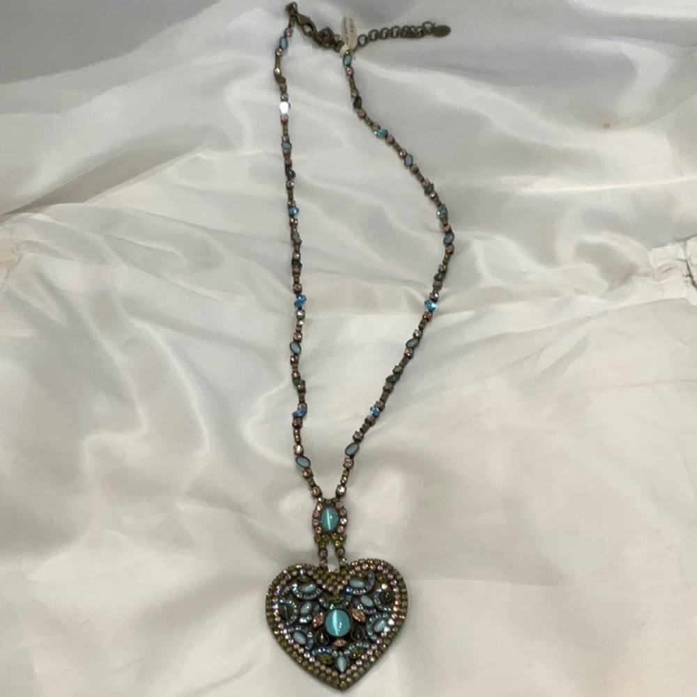 NWT Sorrelli RARE Crystal and stones Heart Pendant Necklace ✨